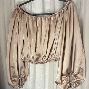 Elegant Cream Off-Shoulder Women's Top